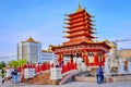 Pagoda of Seven Days building in Elista city center Royalty Free Stock Photo